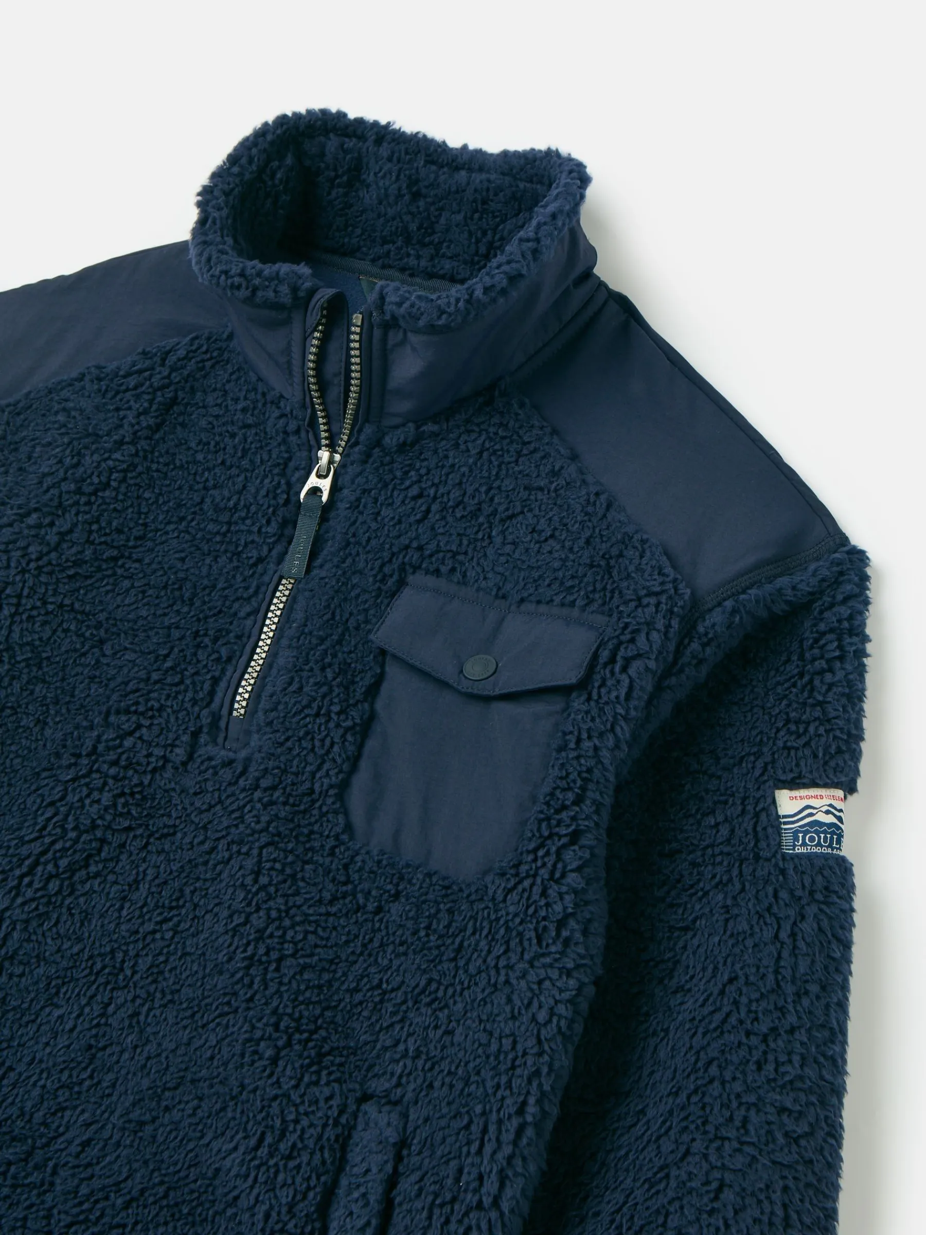 Boys' Billy Navy Blue Half Zip Borg Fleece<Joules Online