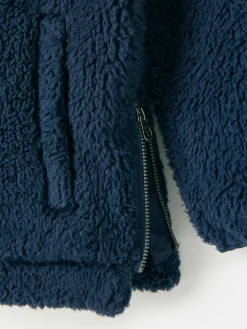 Boys' Billy Navy Blue Half Zip Borg Fleece<Joules Online