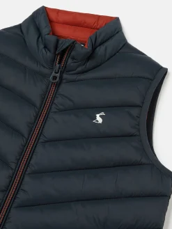 Boys' Crofton Navy Blue Packable Padded Gilet<Joules New