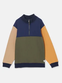Boys' Elliot Colourblock Quarter Zip Sweatshirt<Joules Best