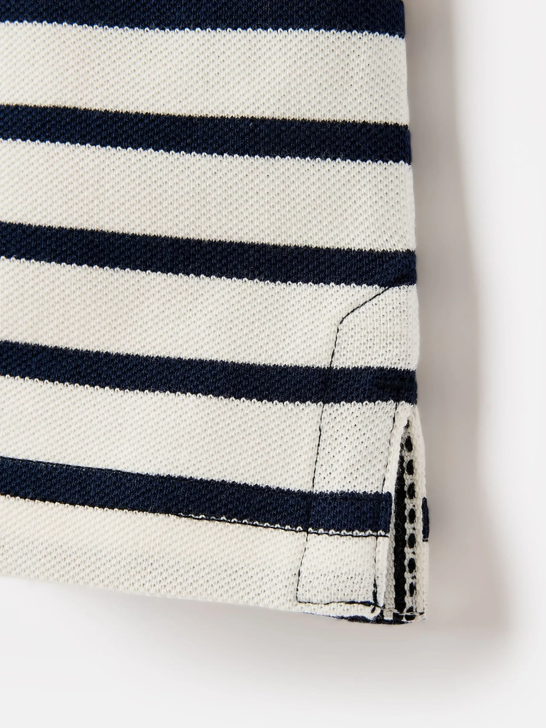 Boys' Filbert Navy Blue Striped Pique Cotton Polo Shirt<Joules New