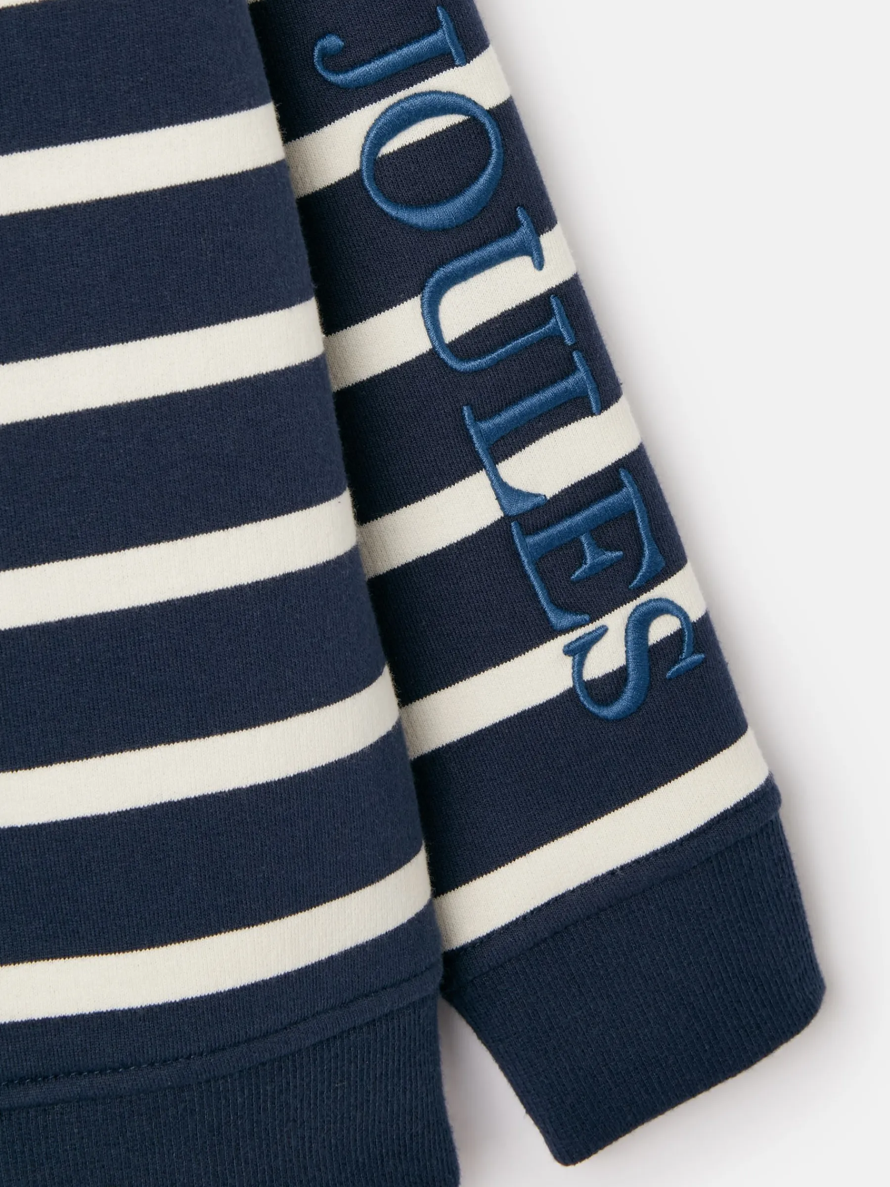 Boys' Finn Navy & White Striped Quarter Zip Sweatshirt<Joules Sale