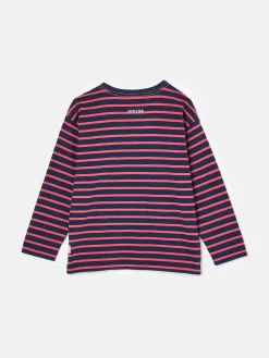 Boys' Jack Red & Navy Stripe Artwork Top<Joules Hot