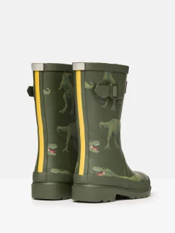 Boys' Khaki Green Printed Wellies<Joules Sale