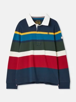 Boys' Onside Striped Cotton Rugby Shirt<Joules Online