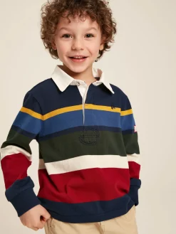 Boys' Onside Striped Cotton Rugby Shirt<Joules Online
