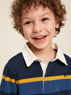 Boys' Onside Striped Cotton Rugby Shirt<Joules Online