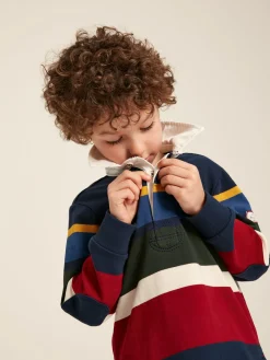 Boys' Onside Striped Cotton Rugby Shirt<Joules Online