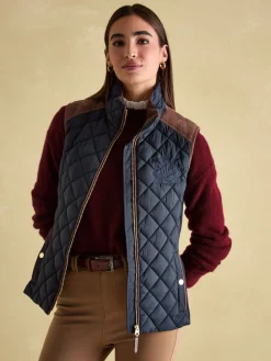 Braemar Luxe Showerproof Diamond Quilted Gilet<Joules Clearance
