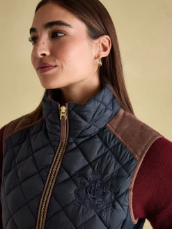 Braemar Luxe Showerproof Diamond Quilted Gilet<Joules Clearance