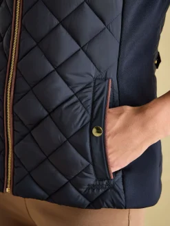 Braemar Luxe Showerproof Diamond Quilted Gilet<Joules Clearance