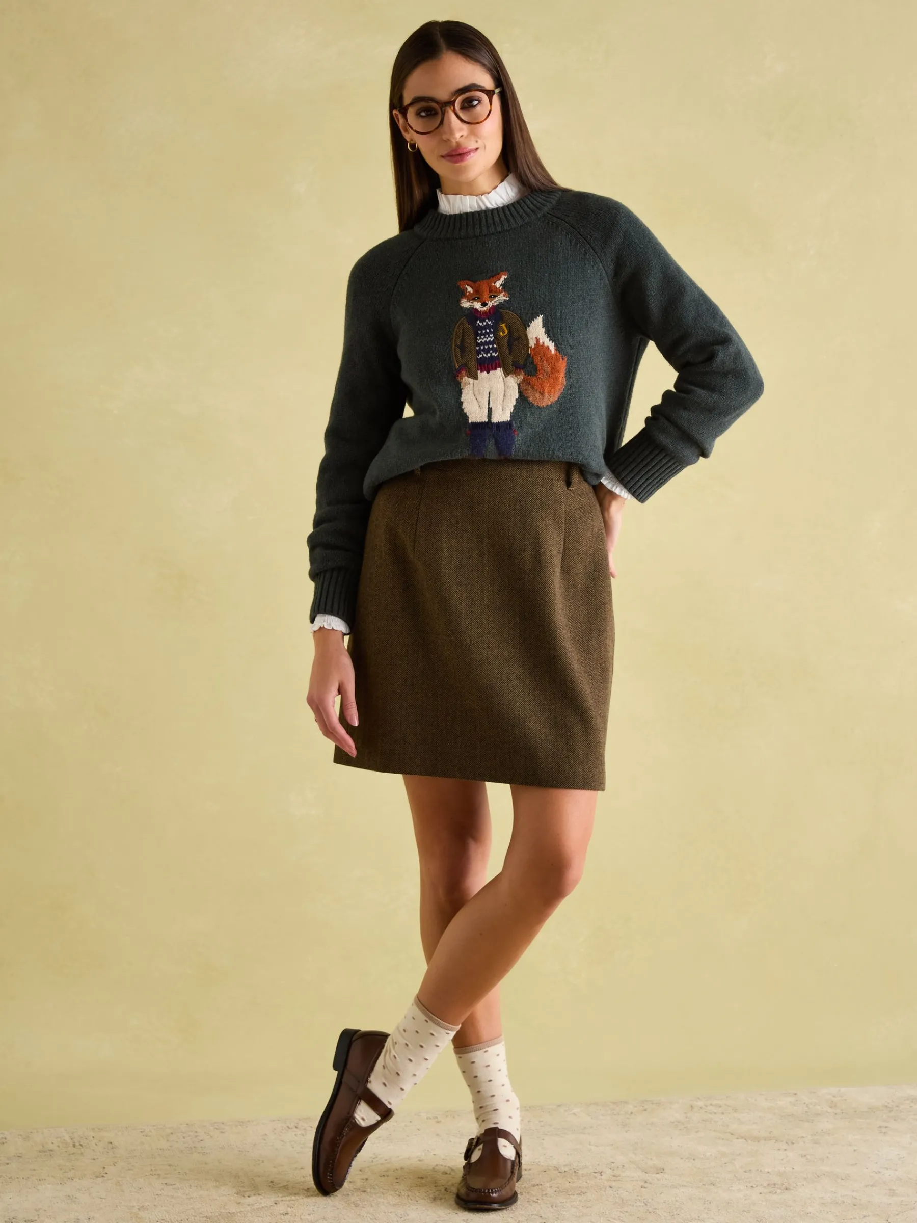 Bramble Tweed Skirt<Joules Hot