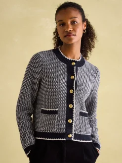 Bridget Button Through Textured Cardigan<Joules Outlet