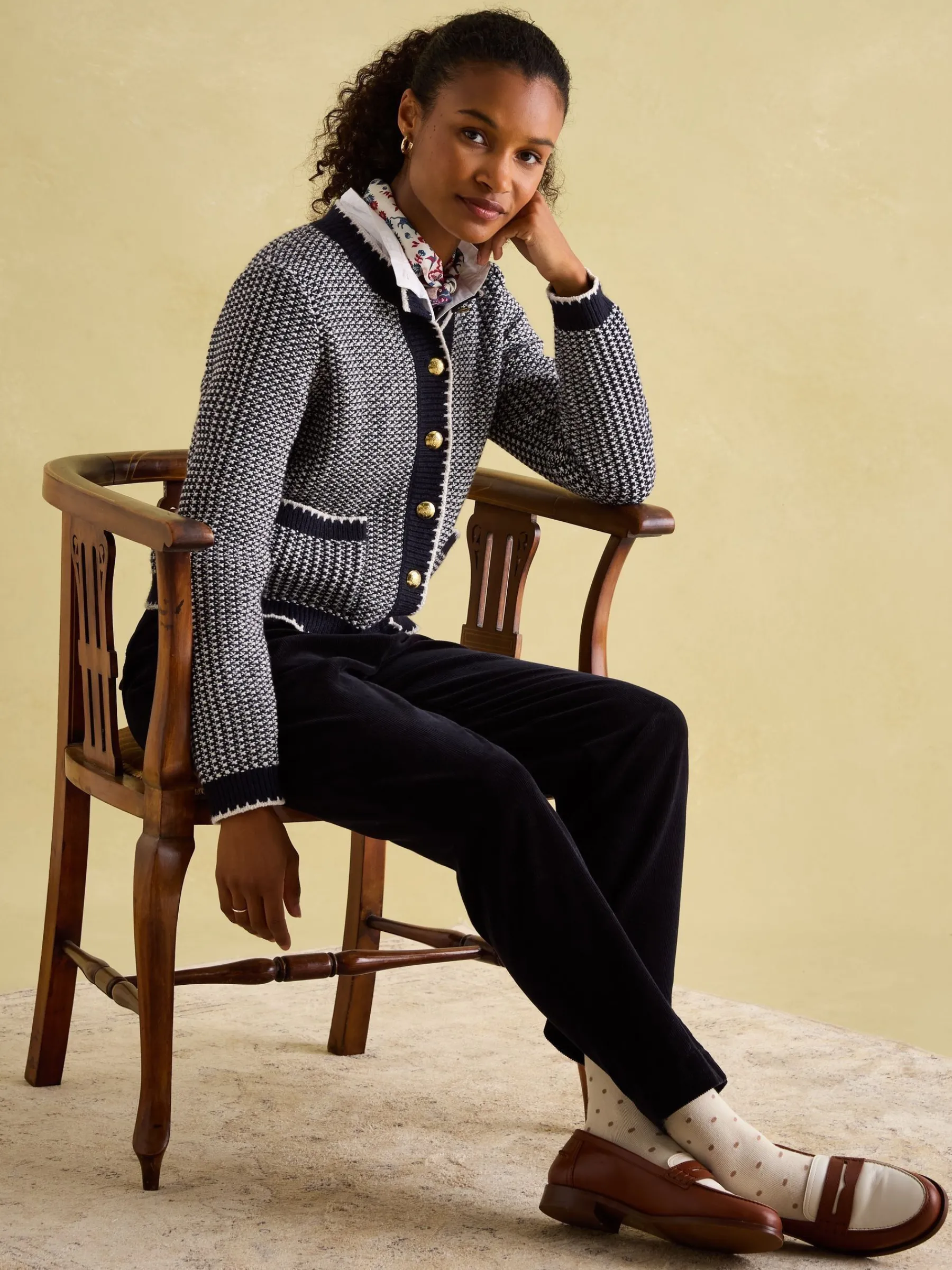 Bridget Button Through Textured Cardigan<Joules Outlet