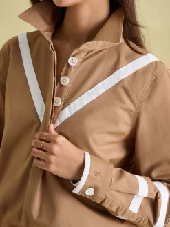 Brinley Tan Brown Cotton Deck Shirt<Joules New