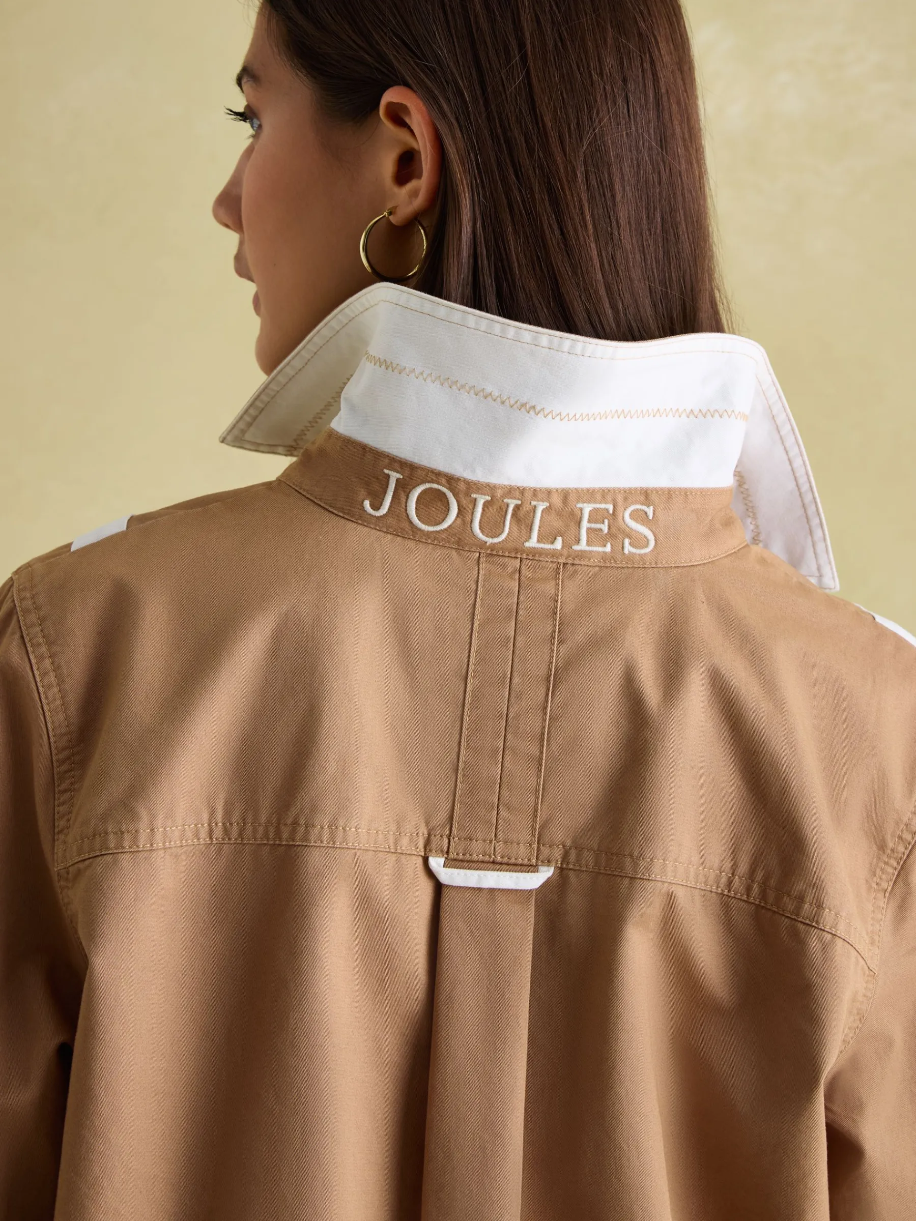 Brinley Tan Brown Cotton Deck Shirt<Joules New