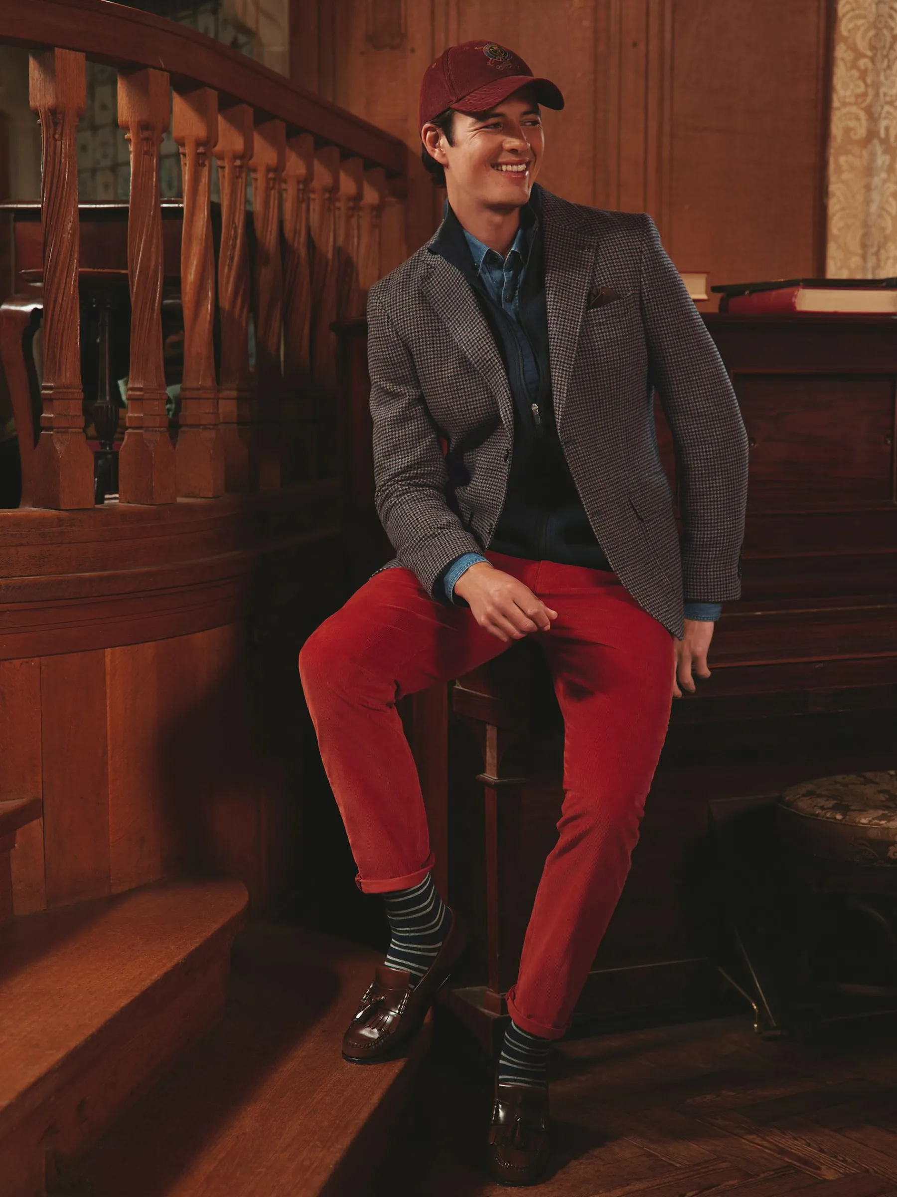Slim Fit Dogtooth Texture Suit Jacket<Joules New