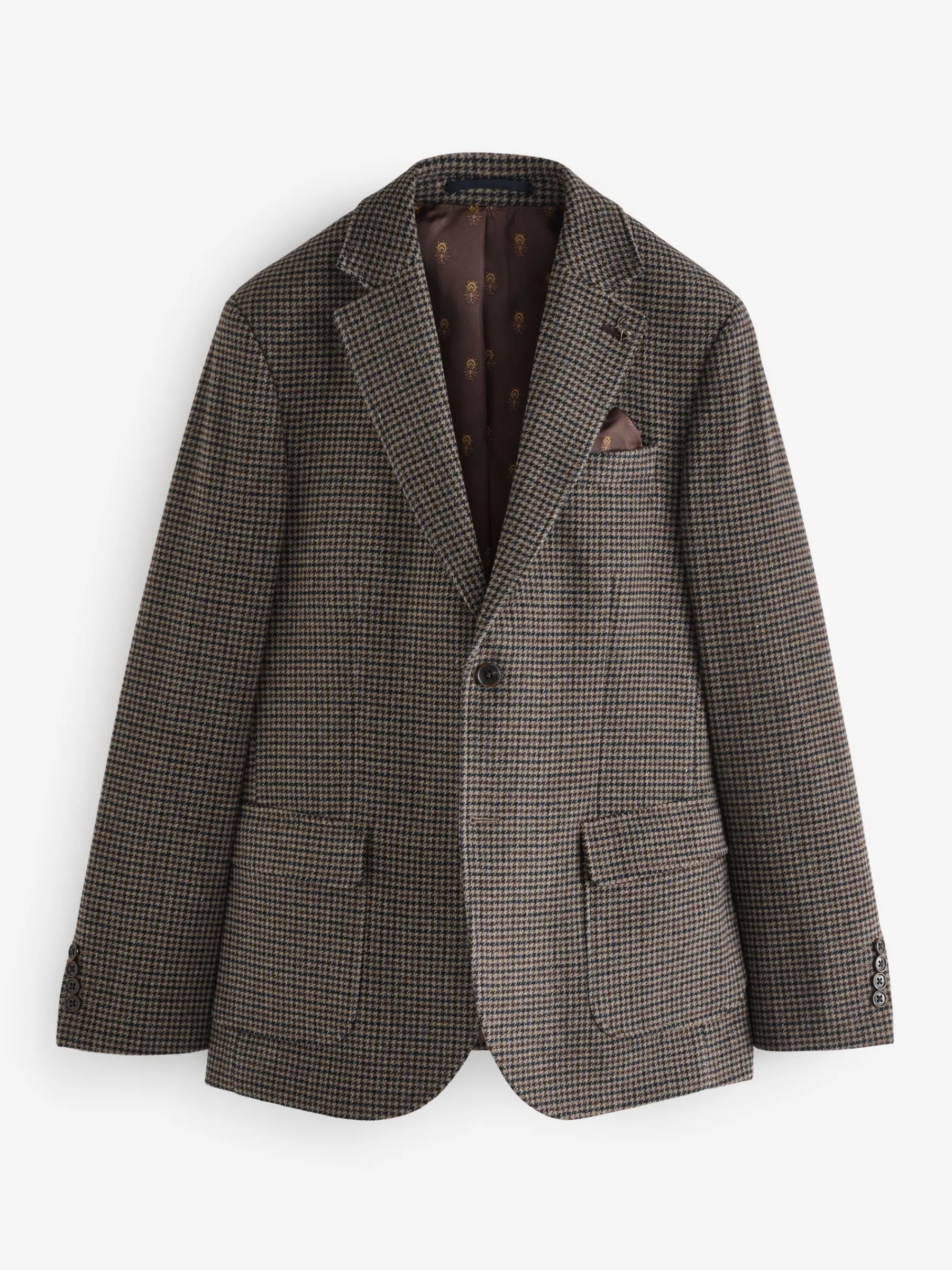 Slim Fit Dogtooth Texture Suit Jacket<Joules New