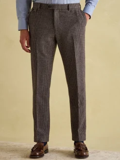 Slim Fit Dogtooth Texture Suit Trousers<Joules Best
