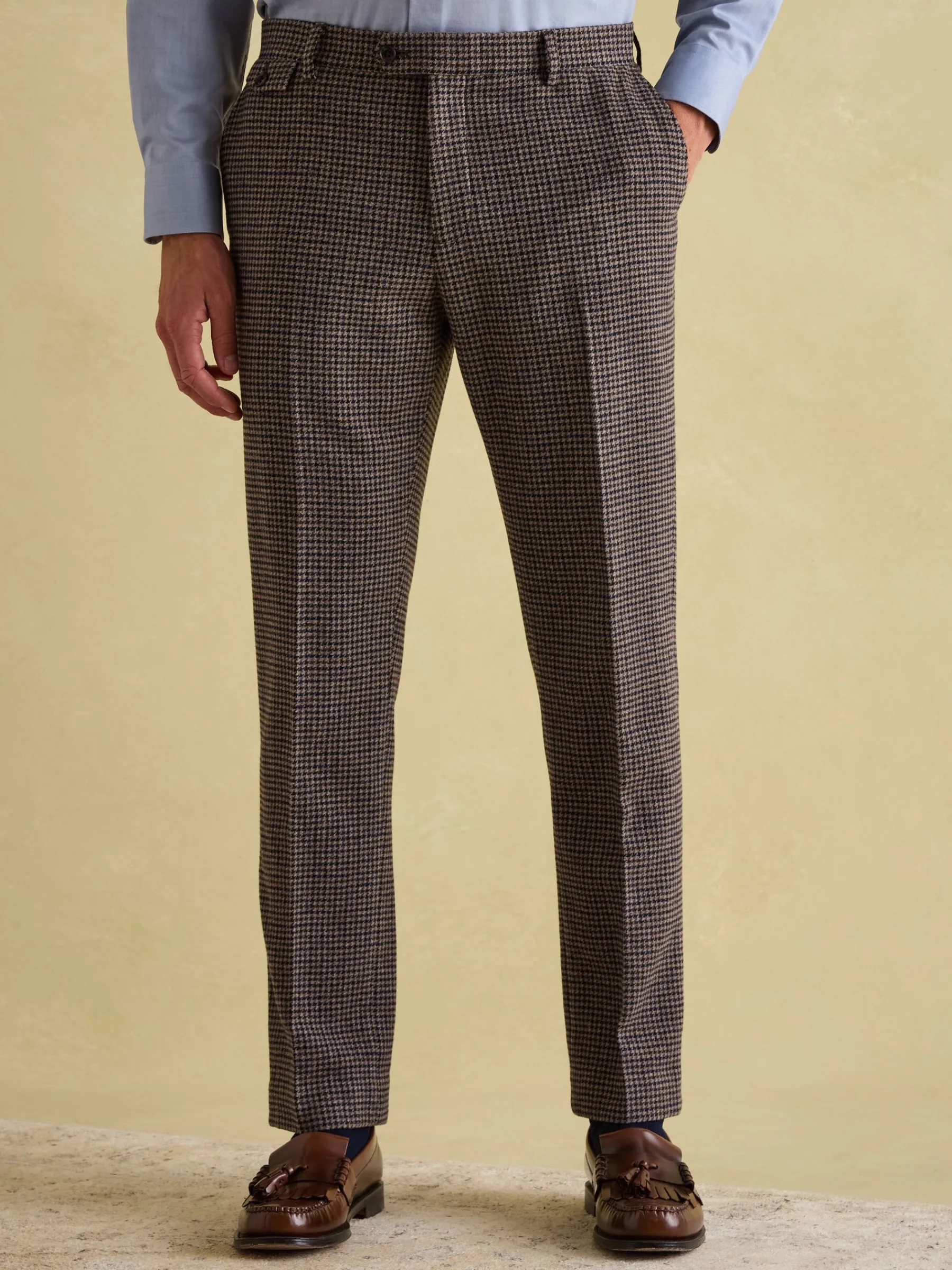 Slim Fit Dogtooth Texture Suit Trousers<Joules Best
