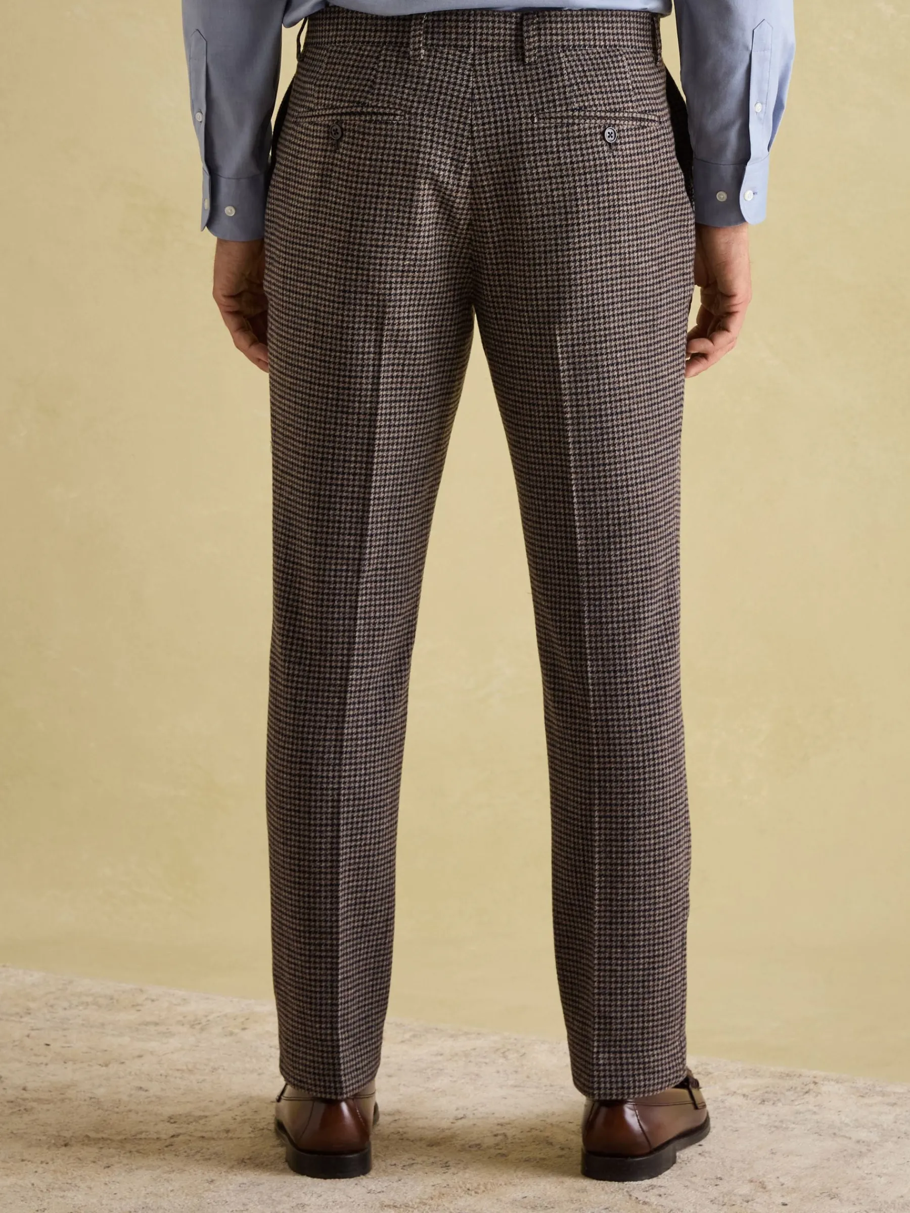 Slim Fit Dogtooth Texture Suit Trousers<Joules Best