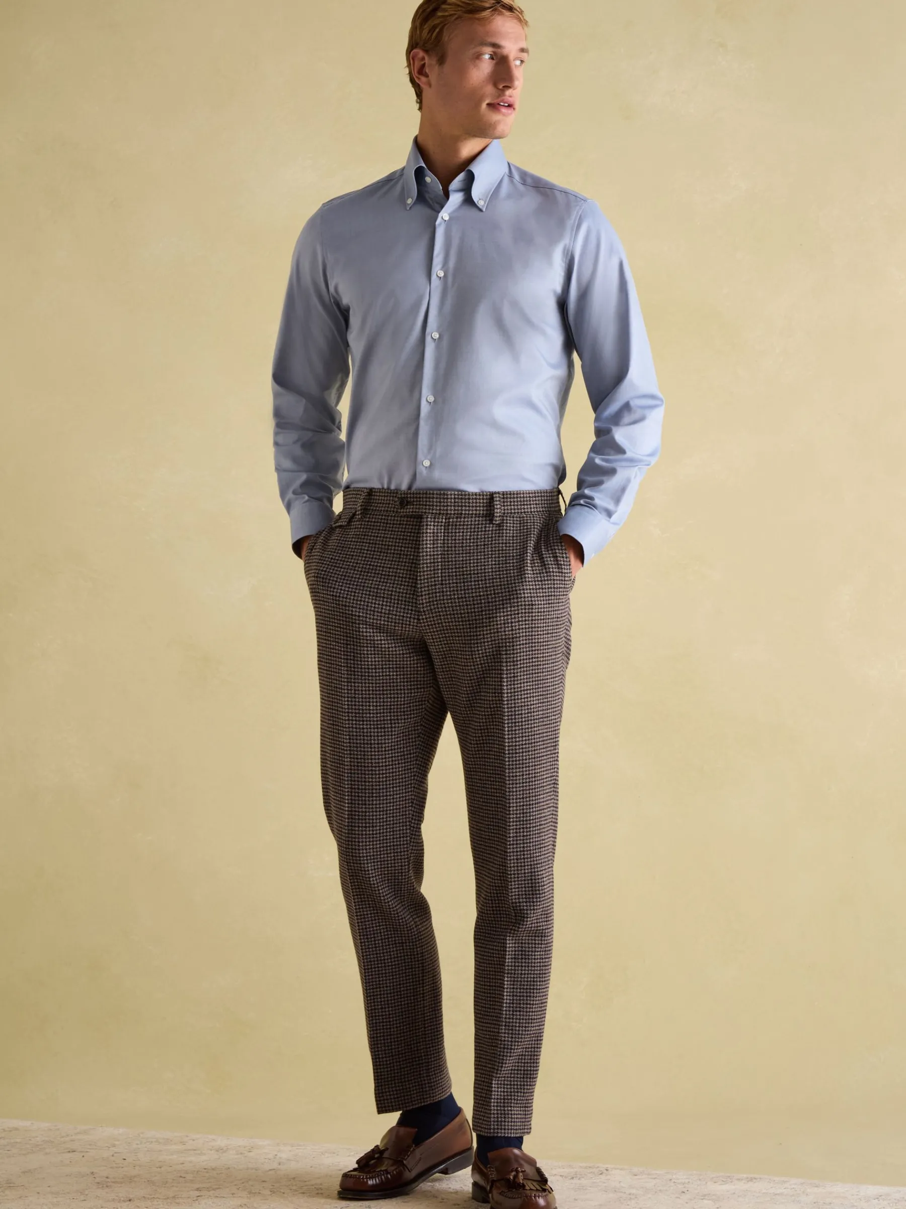 Slim Fit Dogtooth Texture Suit Trousers<Joules Best