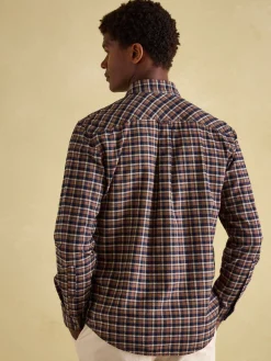 Buchanan Brown & Navy Soft Brushed Cotton Check Shirt<Joules Clearance