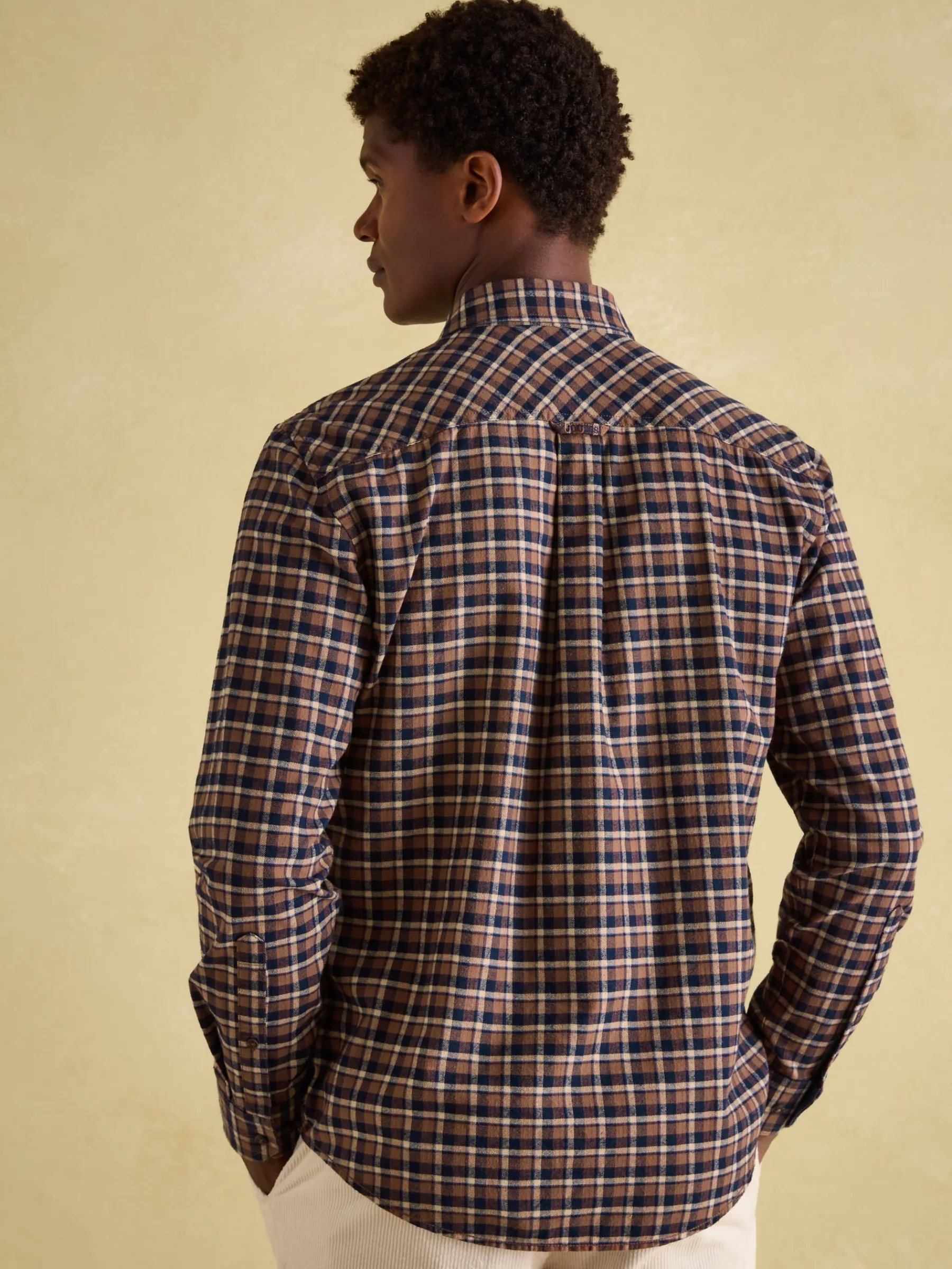Buchanan Brown & Navy Soft Brushed Cotton Check Shirt<Joules Clearance