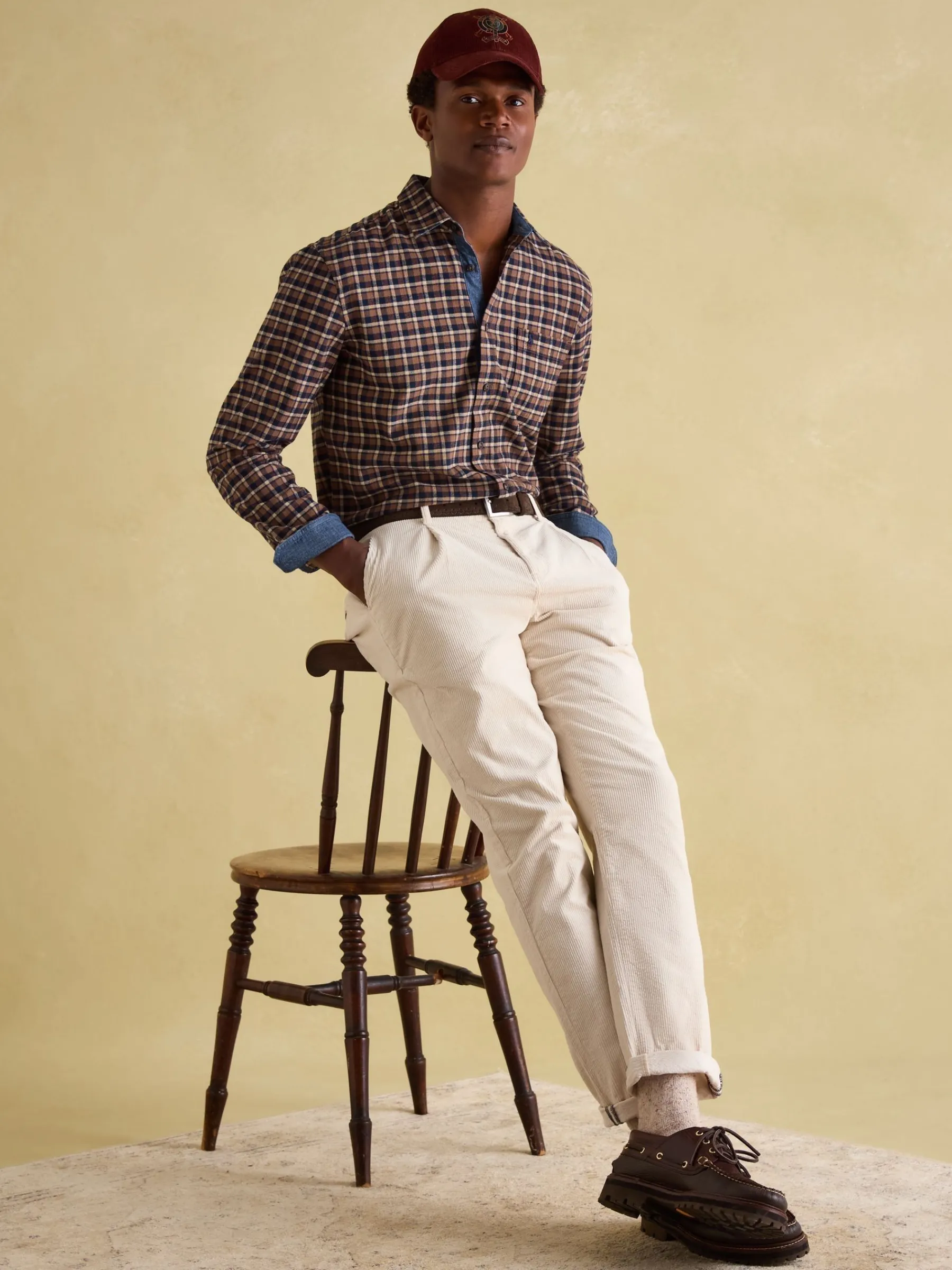 Buchanan Brown & Navy Soft Brushed Cotton Check Shirt<Joules Clearance