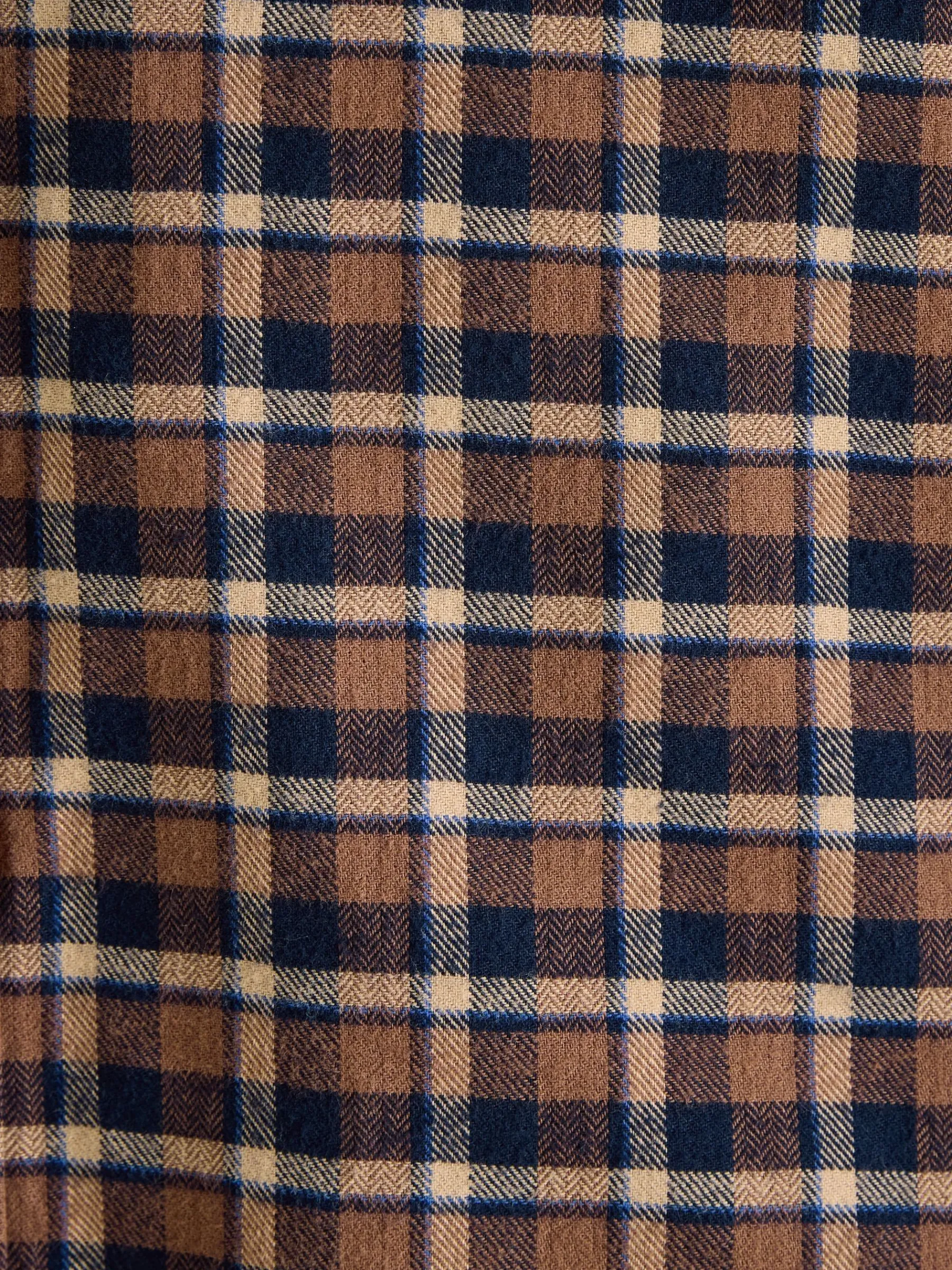 Buchanan Brown & Navy Soft Brushed Cotton Check Shirt<Joules Clearance