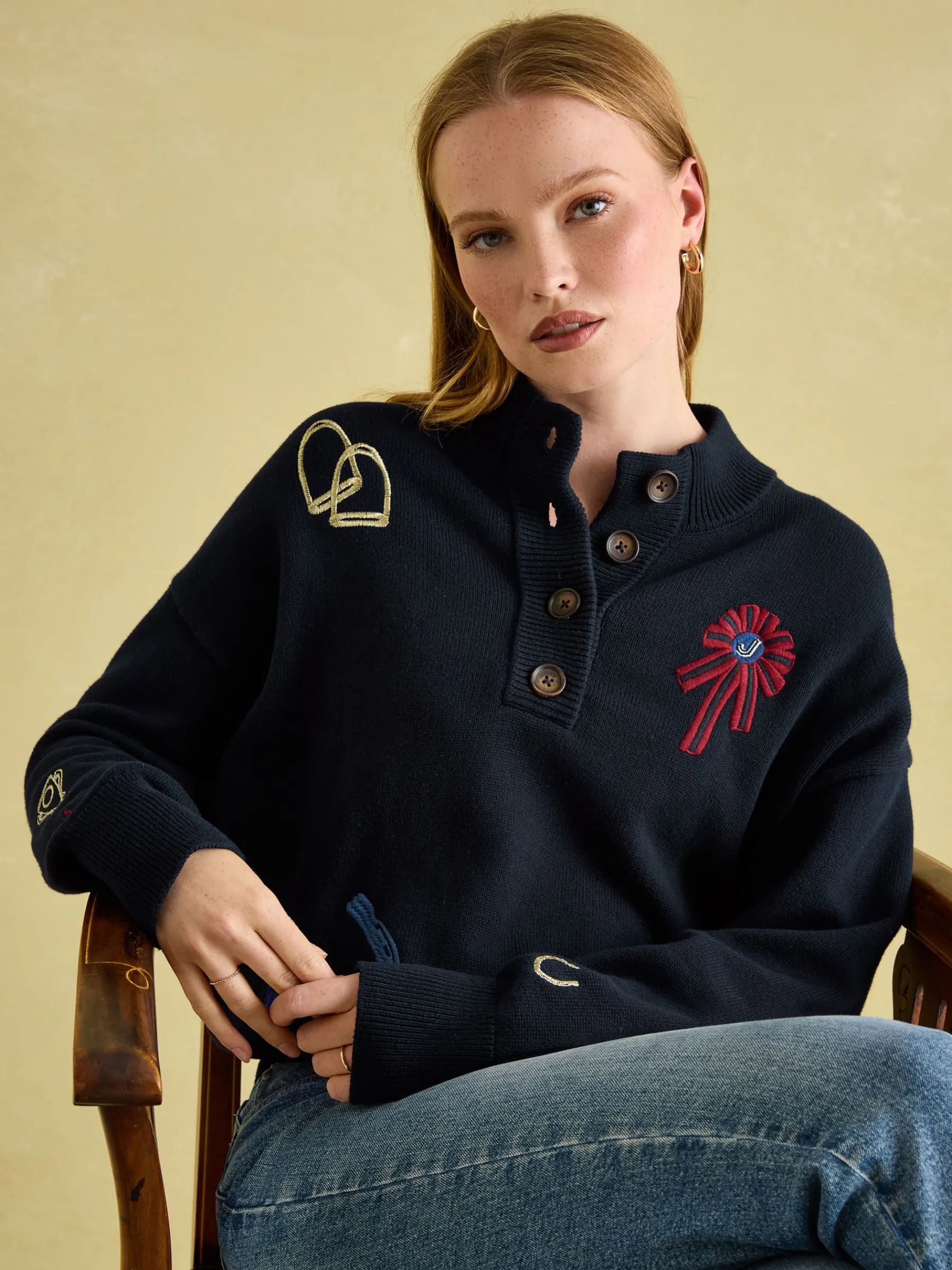 Buckley Horse Embroidered Jumper<Joules New