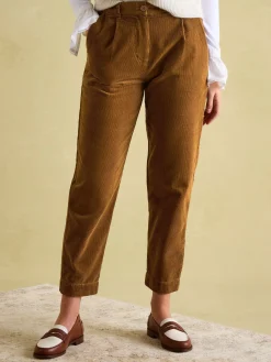 Calla Tan Brown Corduroy Tapered Trousers<Joules Hot