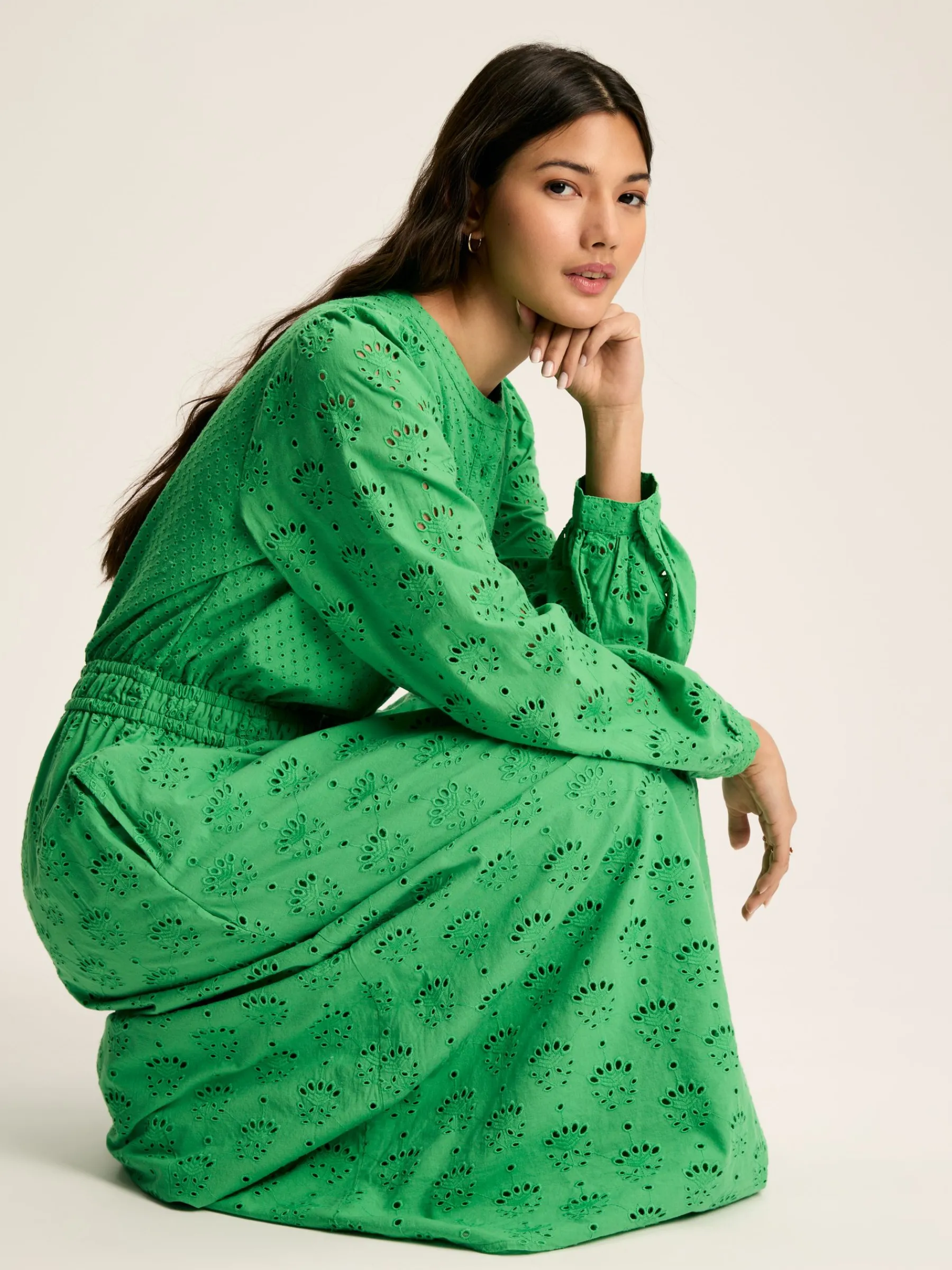 Cassie Broderie Maxi Dress<Joules Best