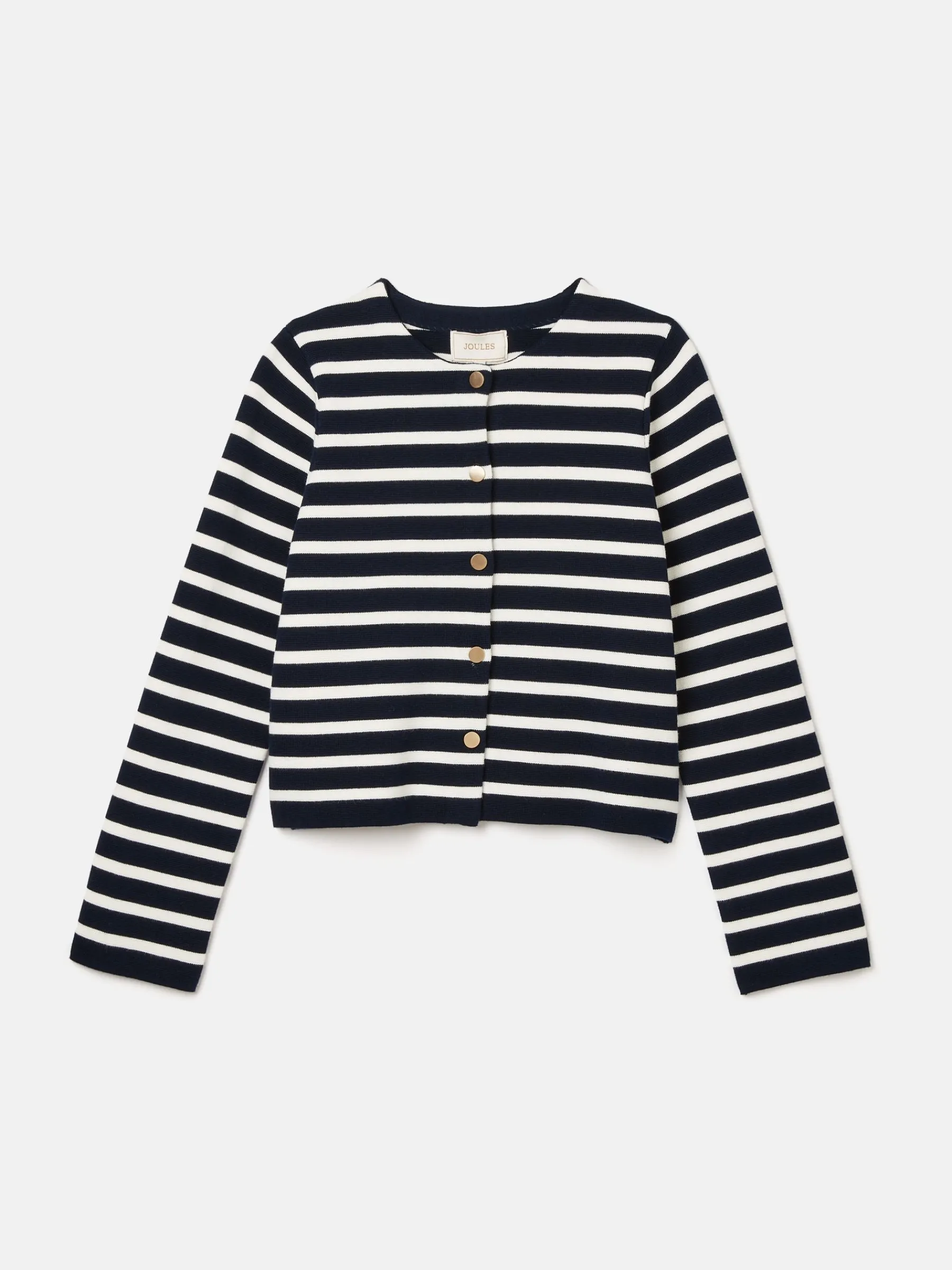 Constance Navy & White Striped Cotton Cardigan<Joules Clearance