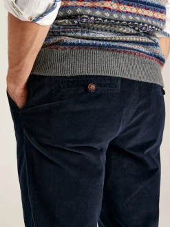 Cord Navy Blue Straight Leg Corduroy Trousers<Joules Hot