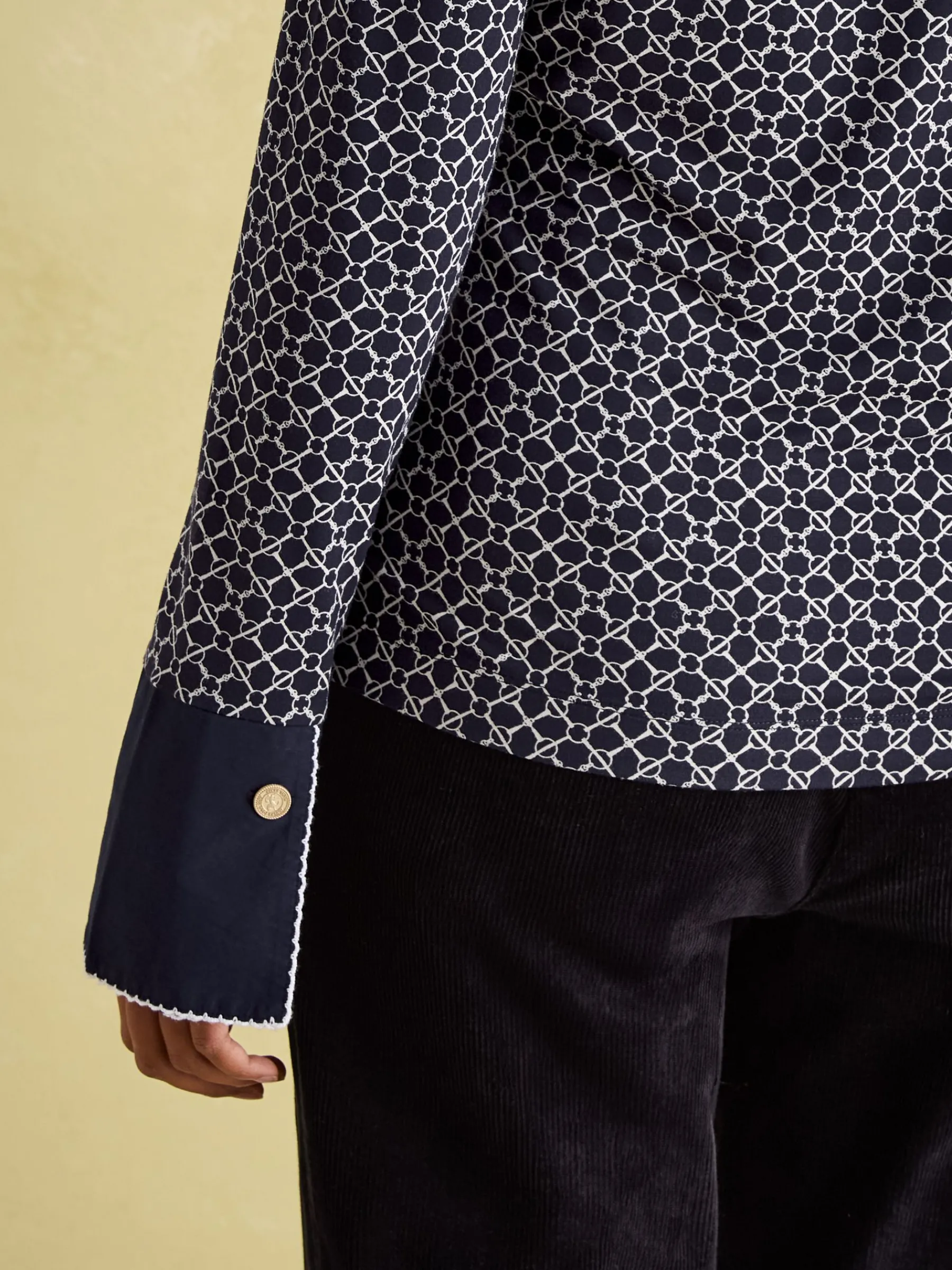 Cordelia Navy geo Long Sleeve Top<Joules