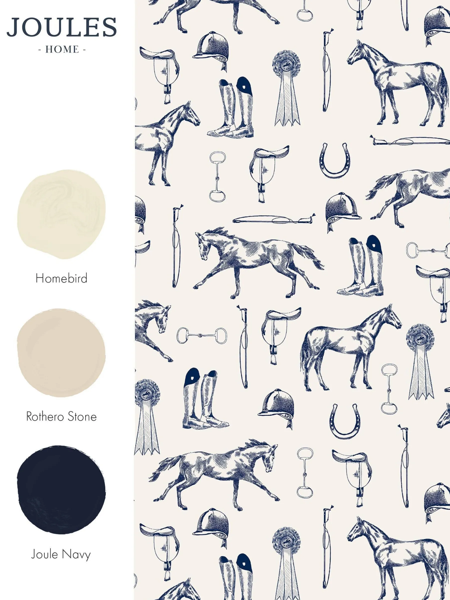 Sketched Equestrian Print 10M Wallpaper<Joules Sale