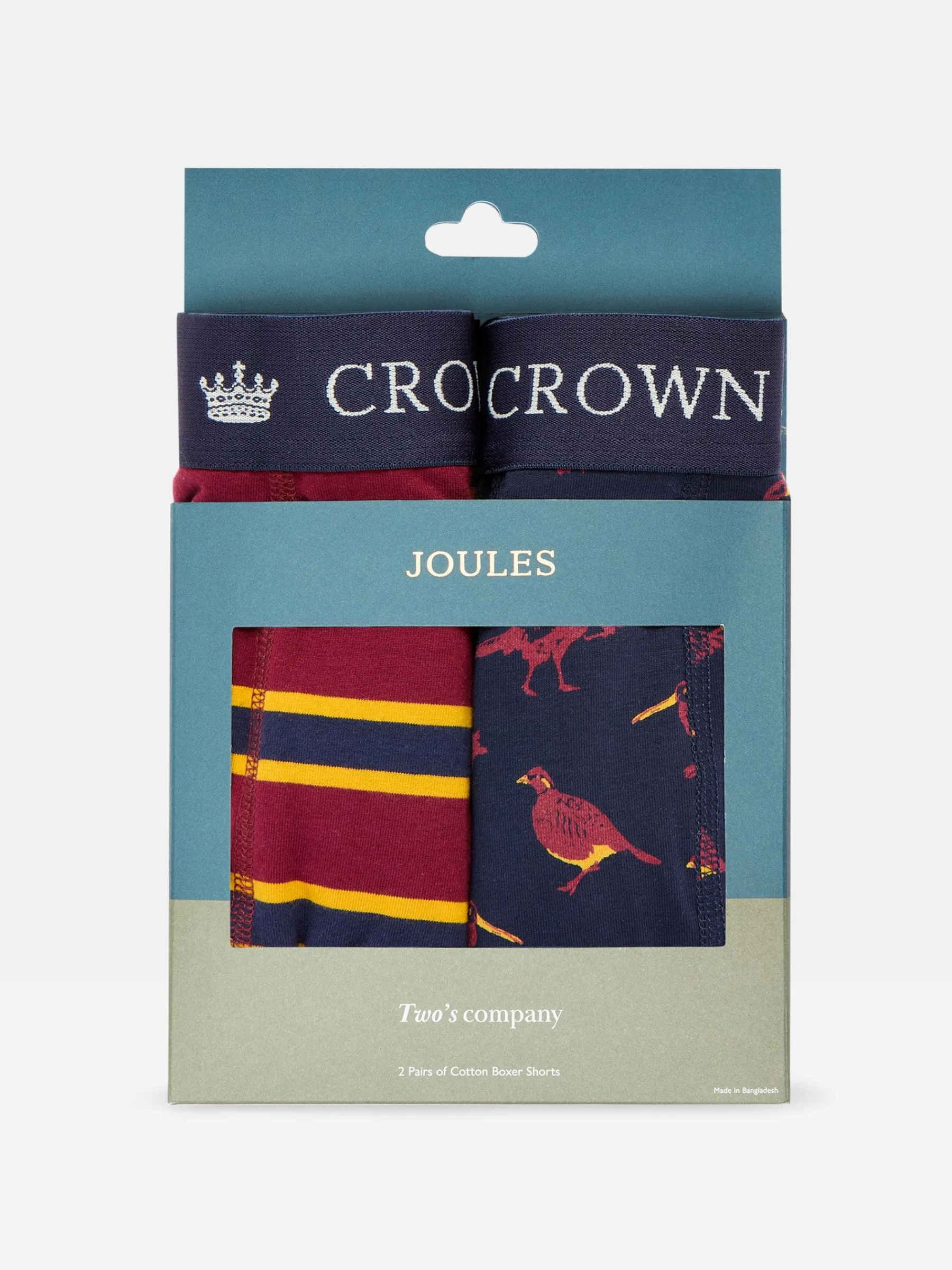 Crown Pack of Two Cotton Boxers<Joules Clearance