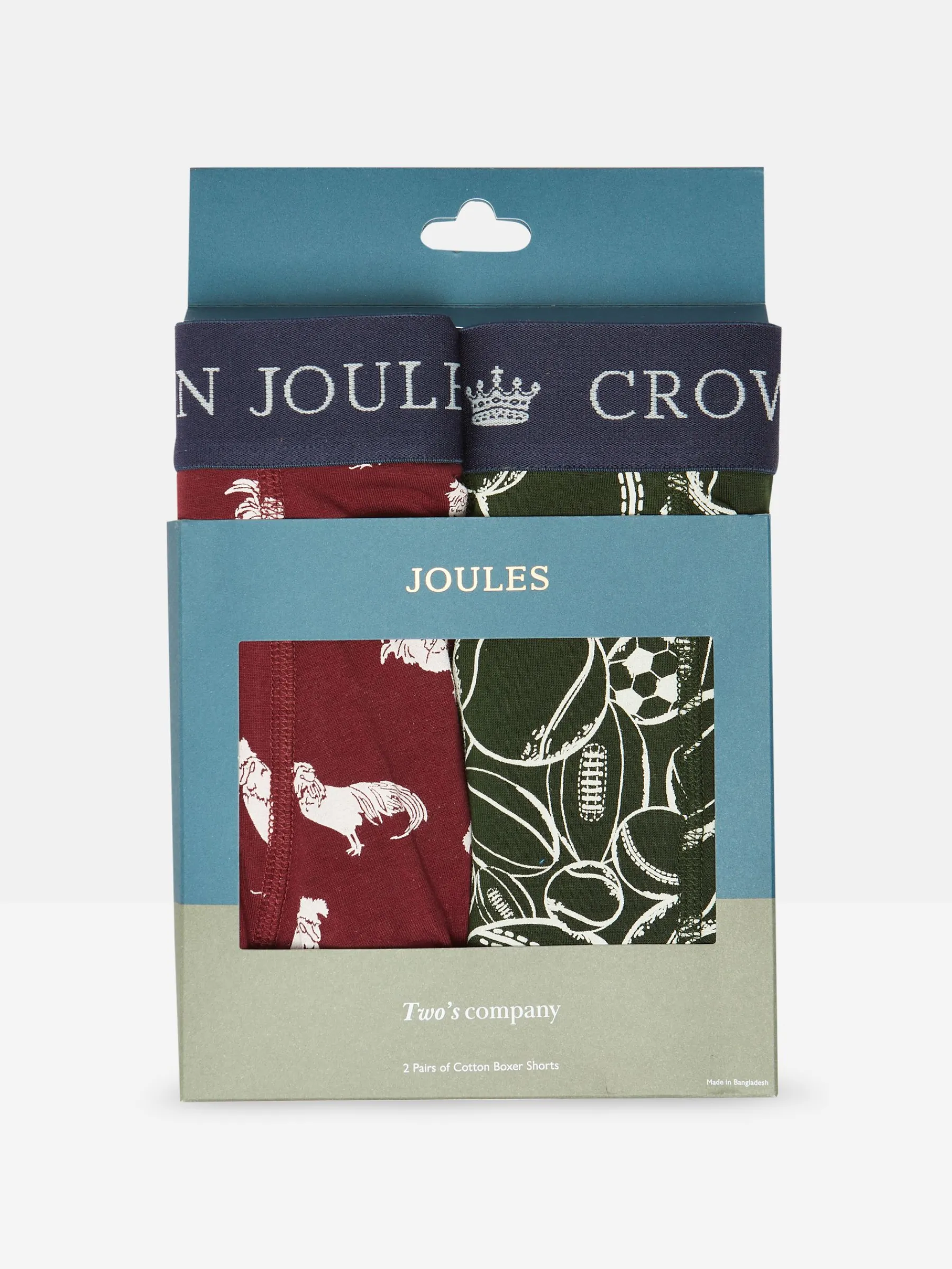 Crown Pack of Two Cotton Boxers<Joules Clearance