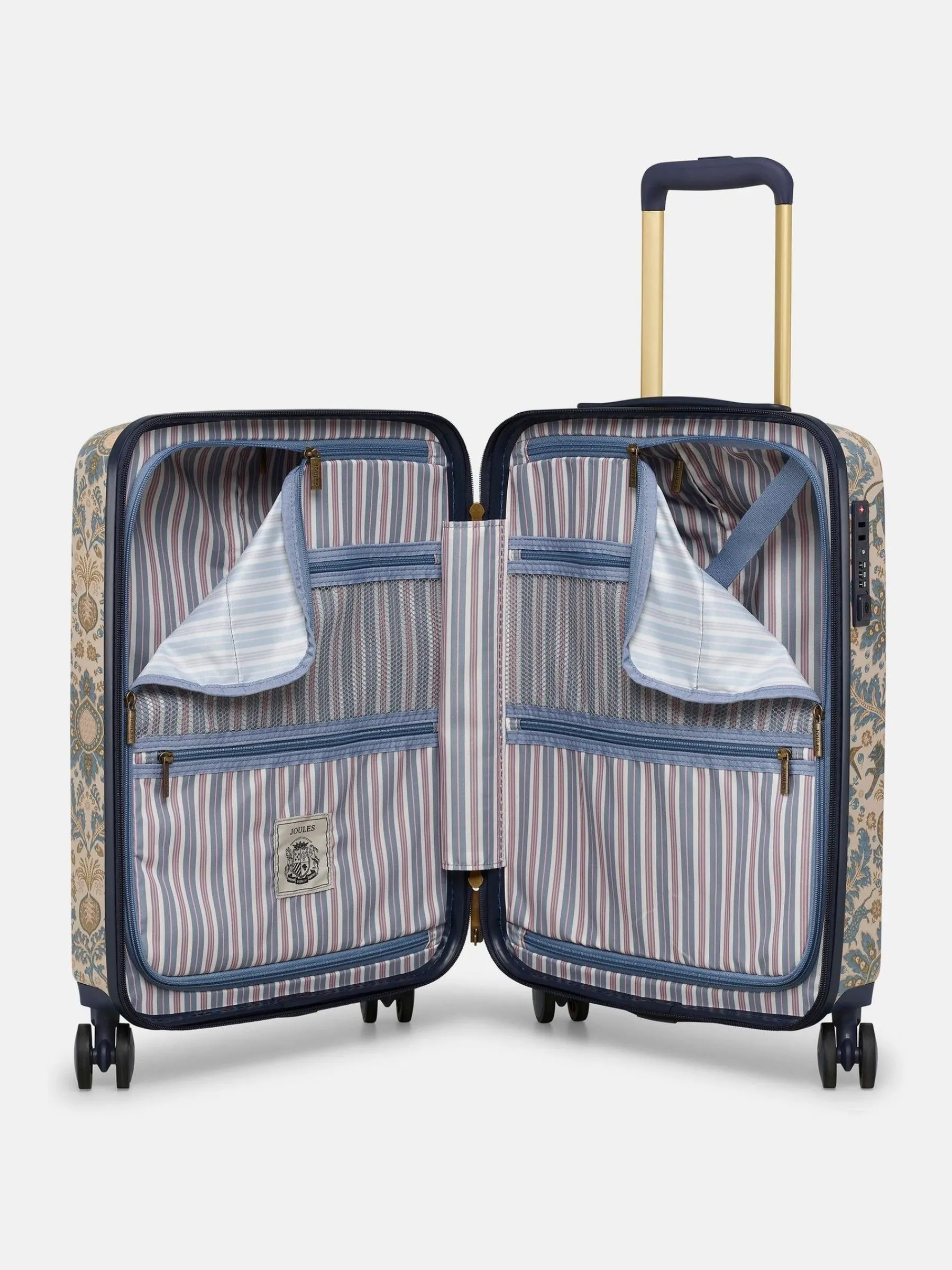 Damask Print Cabin Four Wheel Hard Shell Suitcase<Joules
