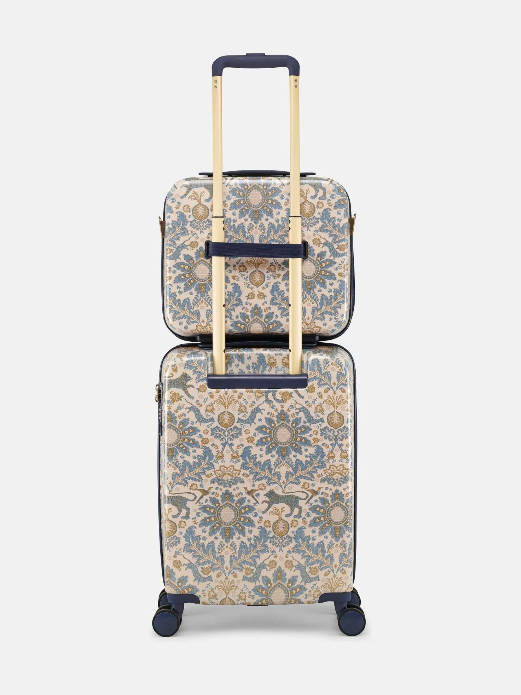 Damask Print Cabin Four Wheel Hard Shell Suitcase<Joules