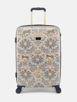 Damask Print Medium Four Wheel Hard Shell Suitcase<Joules Clearance