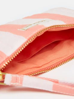 Daphne Pink & Orange Striped Wrist Purse<Joules Hot