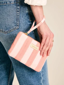 Daphne Pink & Orange Striped Wrist Purse<Joules Hot