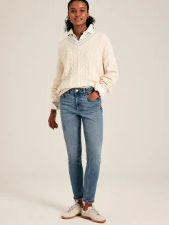 Dibbly Cream & Blue Cable Knit Cricket Jumper<Joules