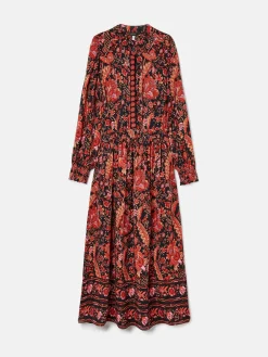 Elena Navy Floral Button Down Maxi Dress<Joules Best