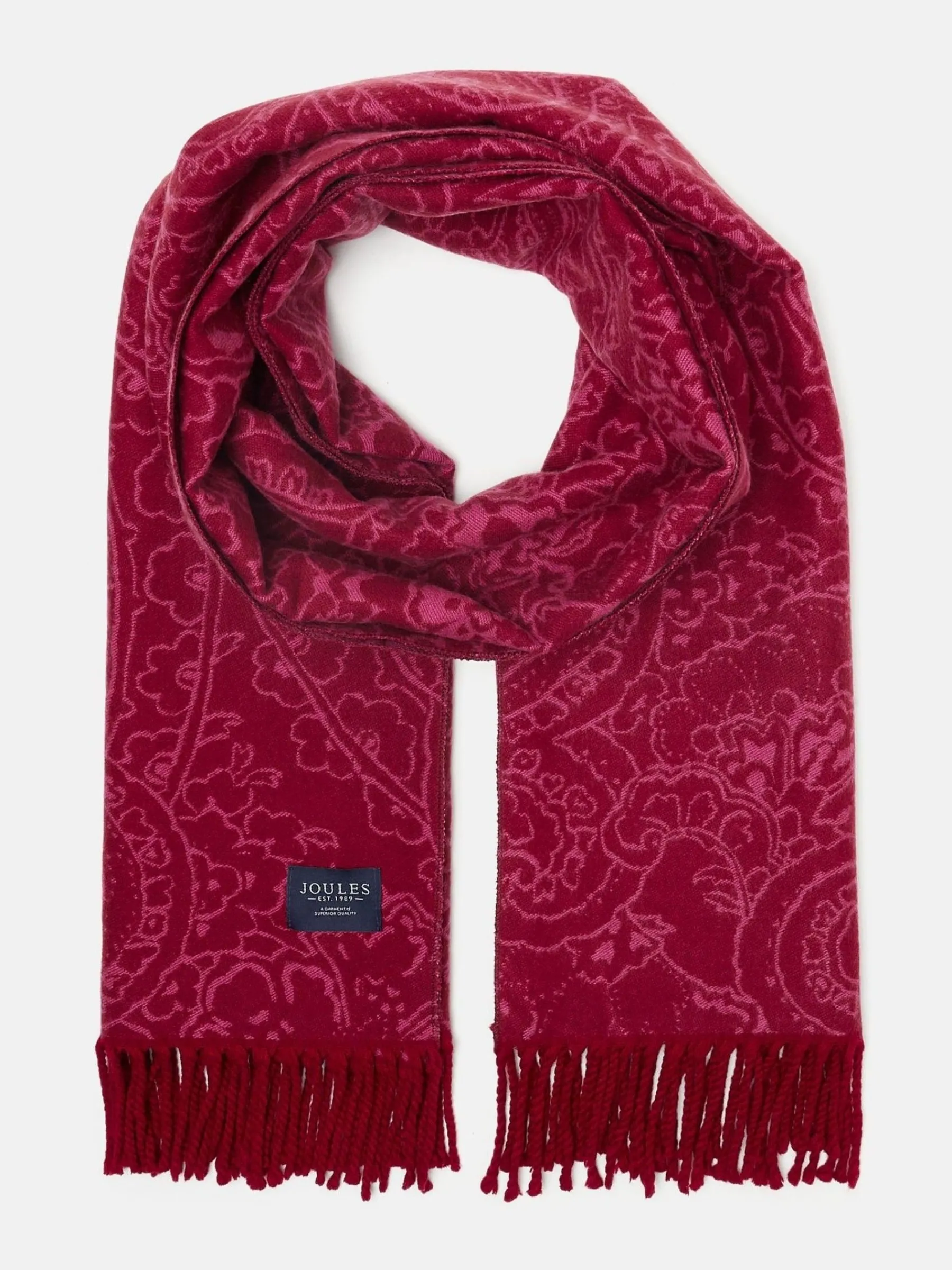Elissa Pink & Plum Double-Sided Jacquard Scarf<Joules Sale
