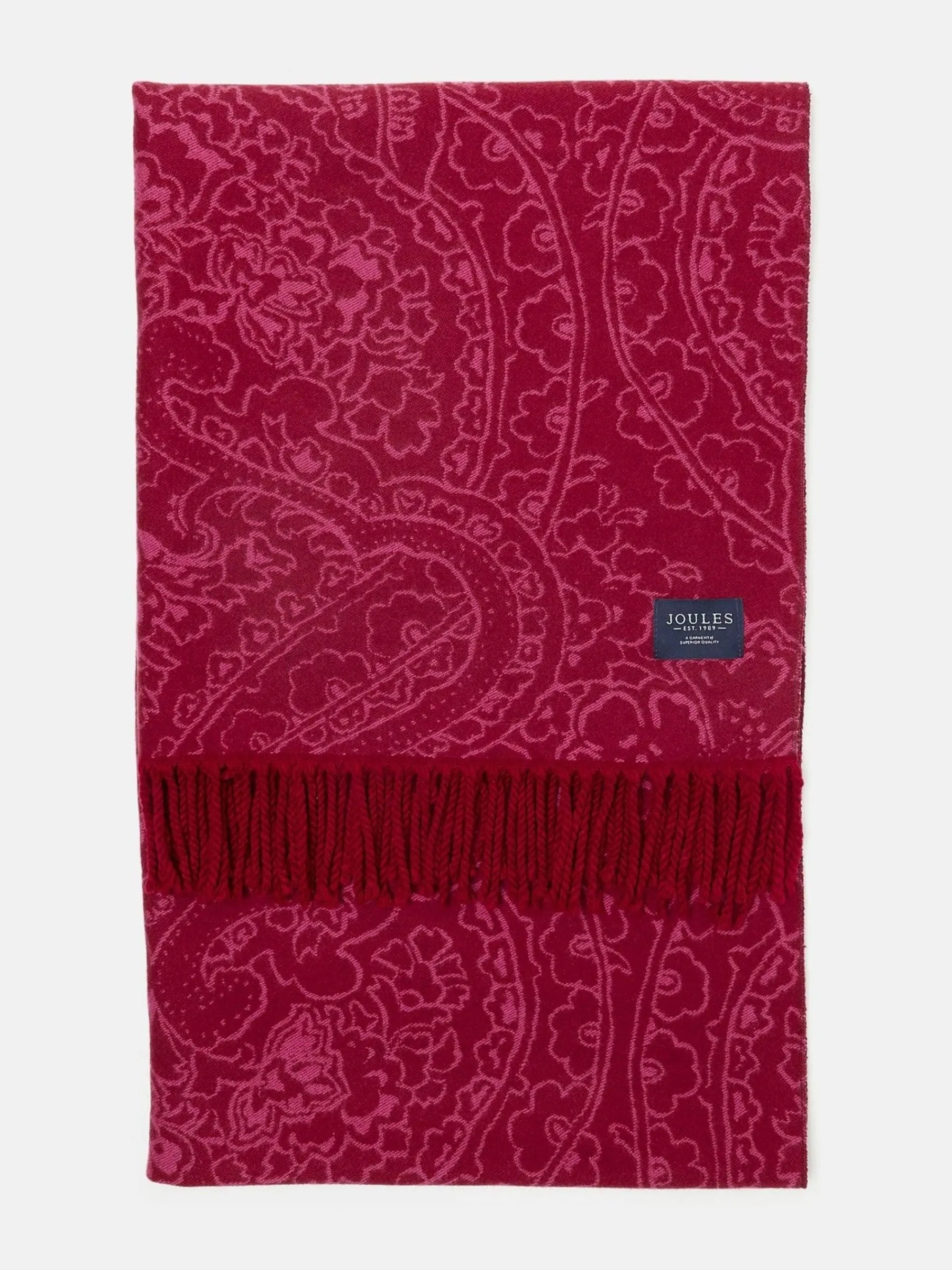 Elissa Pink & Plum Double-Sided Jacquard Scarf<Joules Sale