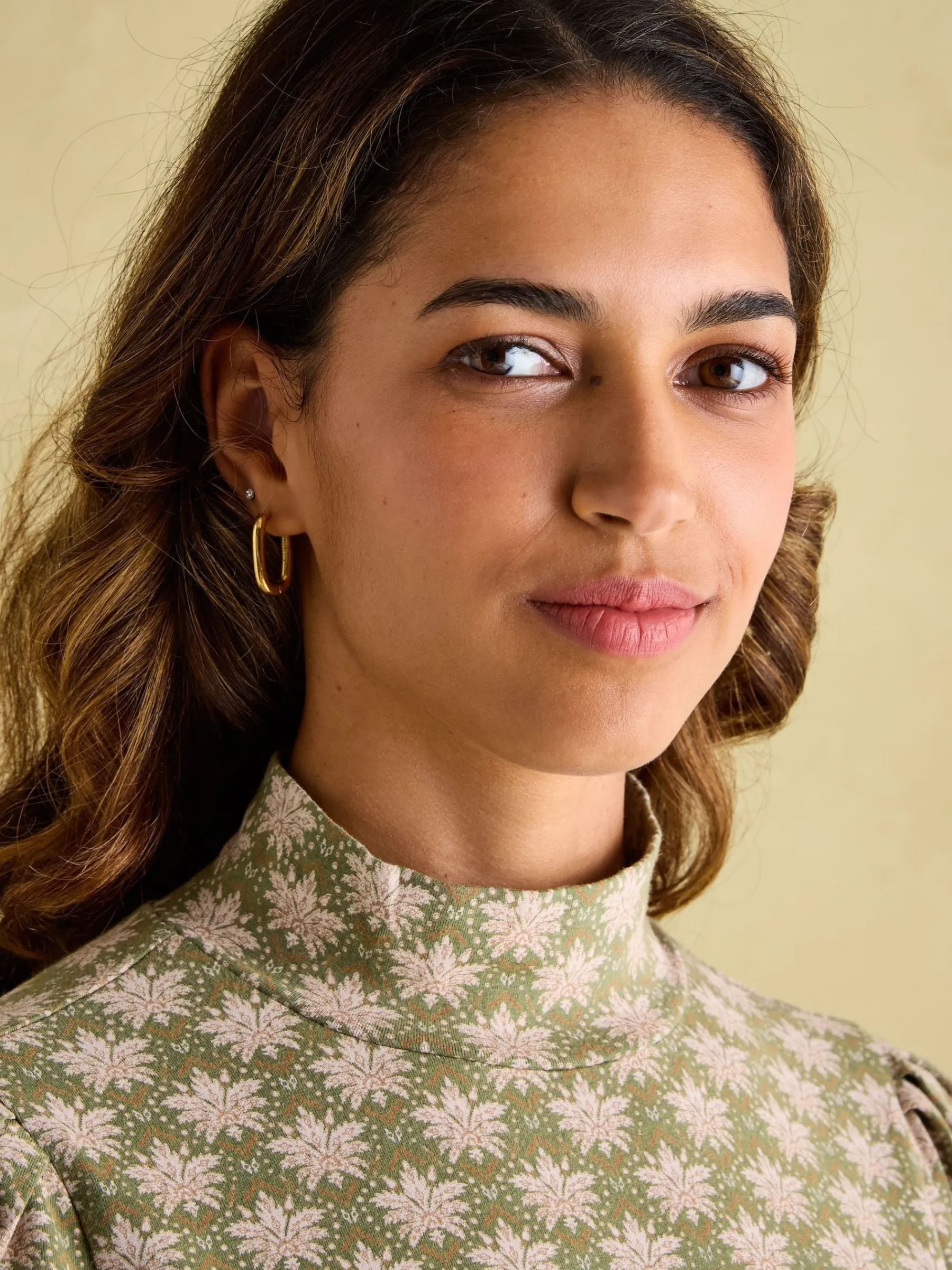 Elizabeth Green Floral High Neck Jersey Top<Joules Best