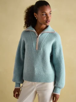 Elmore Knitted Quarter Zip Jumper<Joules Hot
